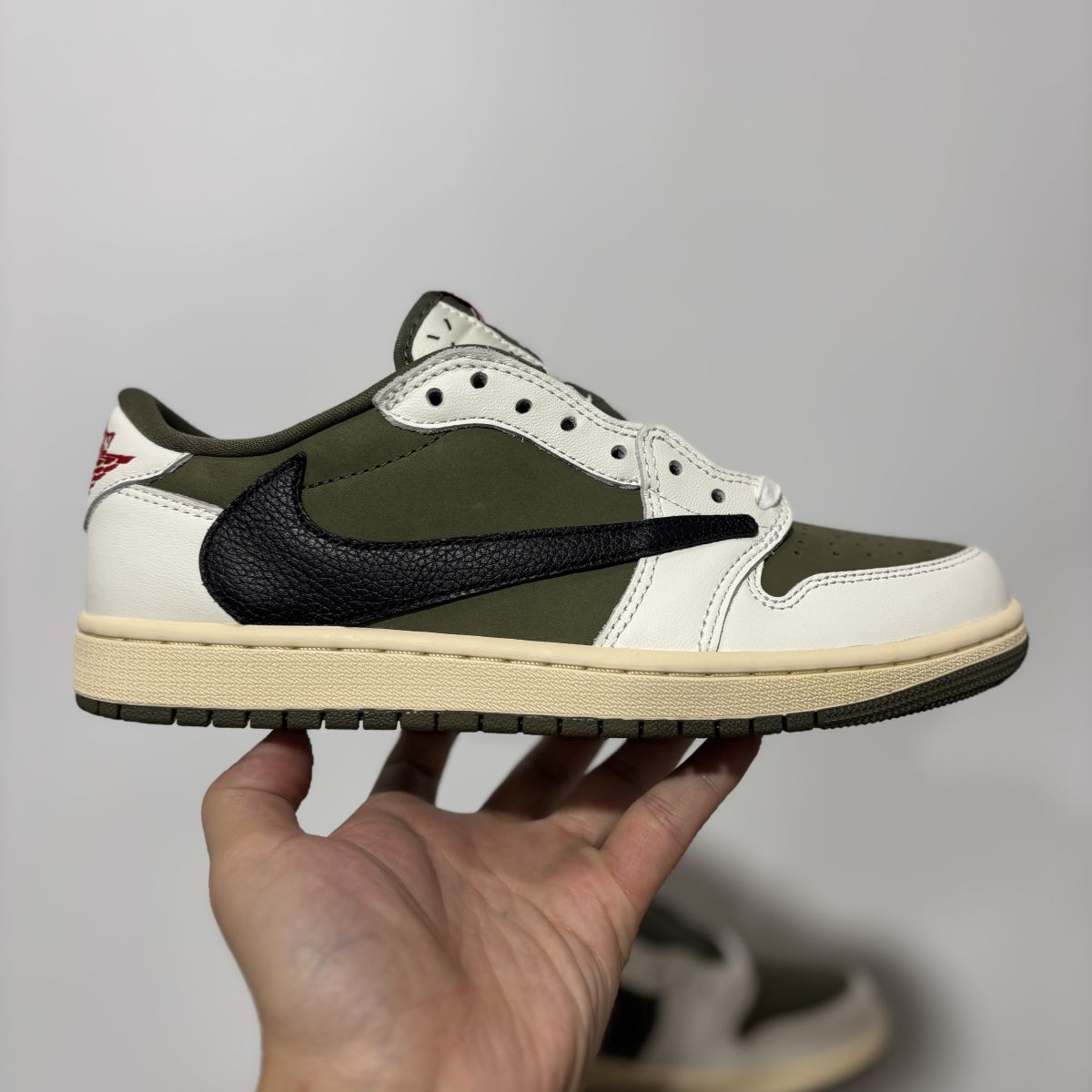 AJ1倒钩8.0黑白绿 绿X Stockx版本⚡️Travis Scott x Jordan Air Jordan 1 乔1 TS倒钩 8.0 Low OG "Medium Olive" 低帮 复古