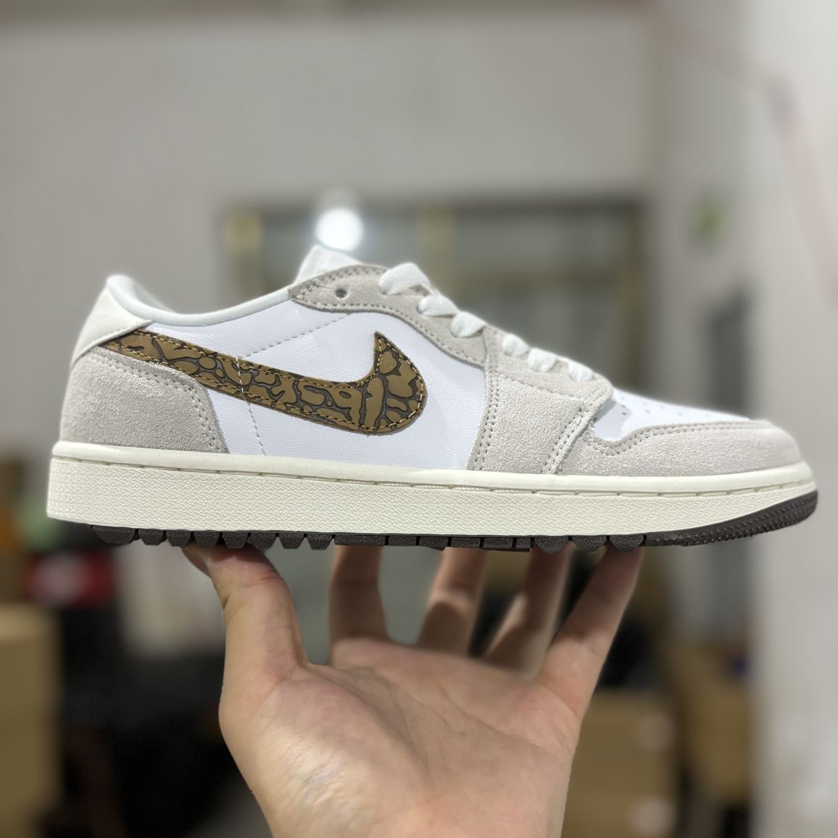 AJ1 low高尔夫白棕 Air Jordan 1 Low 乔1低帮舒适 防滑耐磨复古篮球鞋 男女同款 DD9315-116