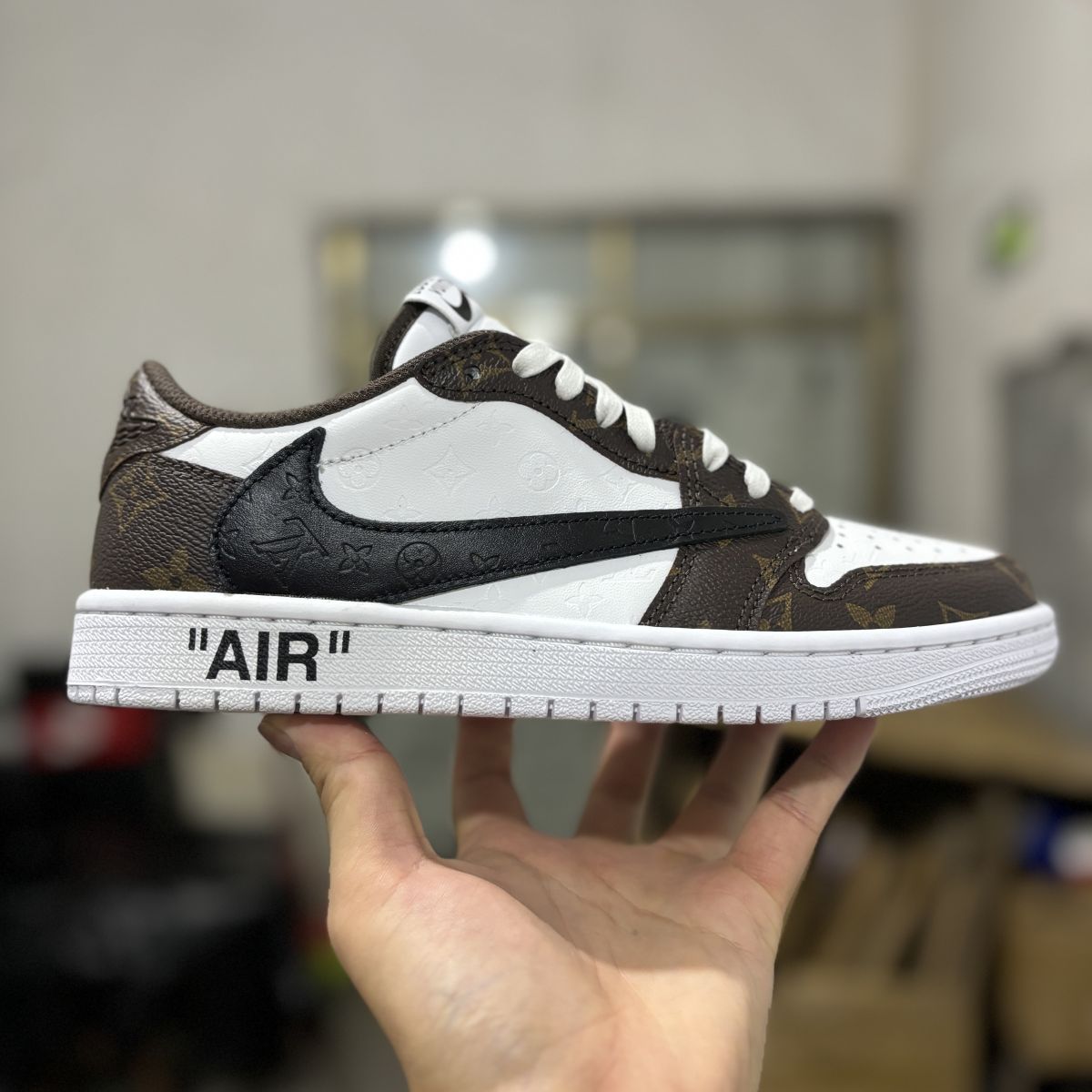 AJ1 LV老花联名 Y3纯原版⚡️Air Jordan 1 定制联名 Ts Lv 三方联名经典老花配色 DL2403-002