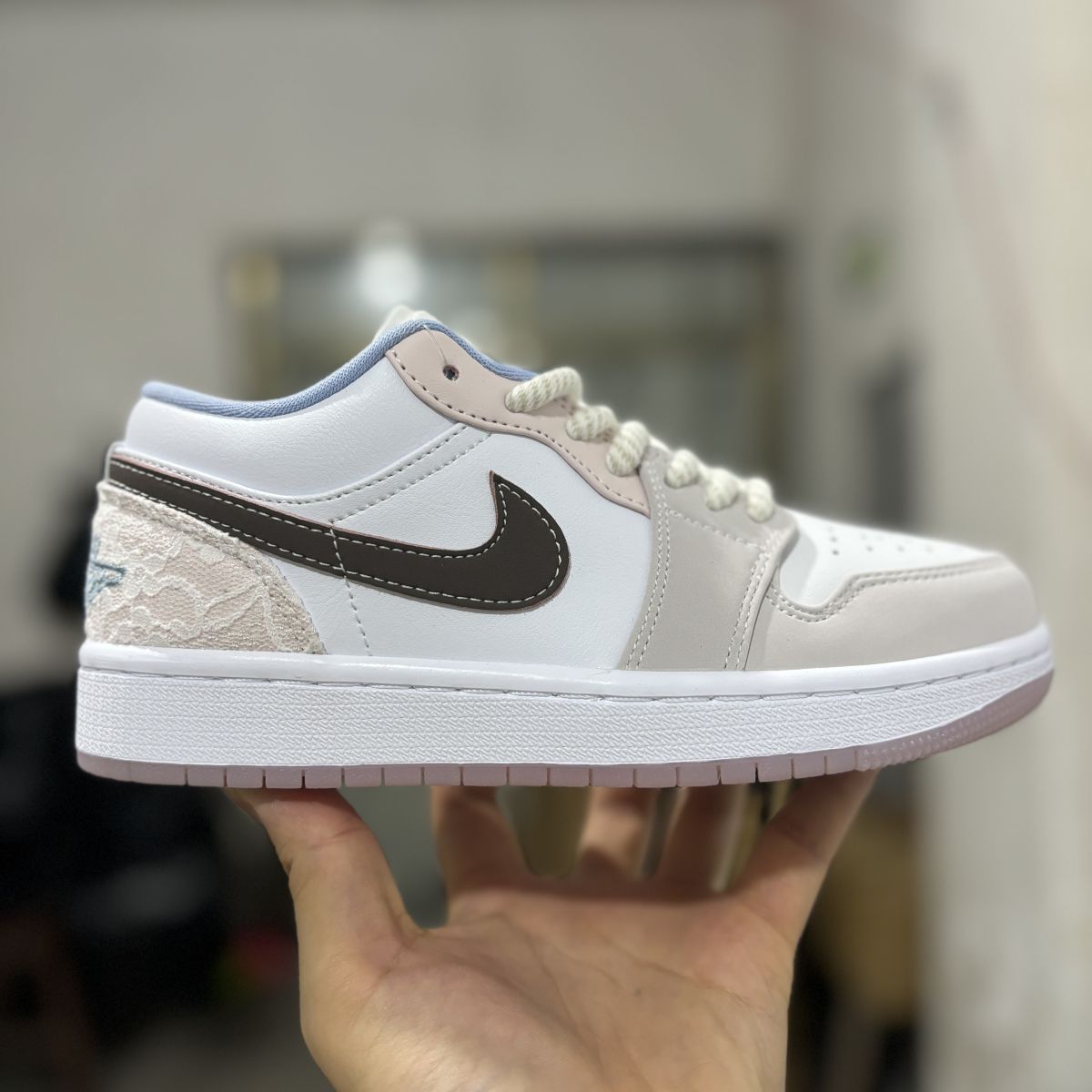 AJ1 low白粉蕾丝 Air Jordan 1 LOW乔1低帮舒适 防滑减震耐磨板鞋 IB8859-101