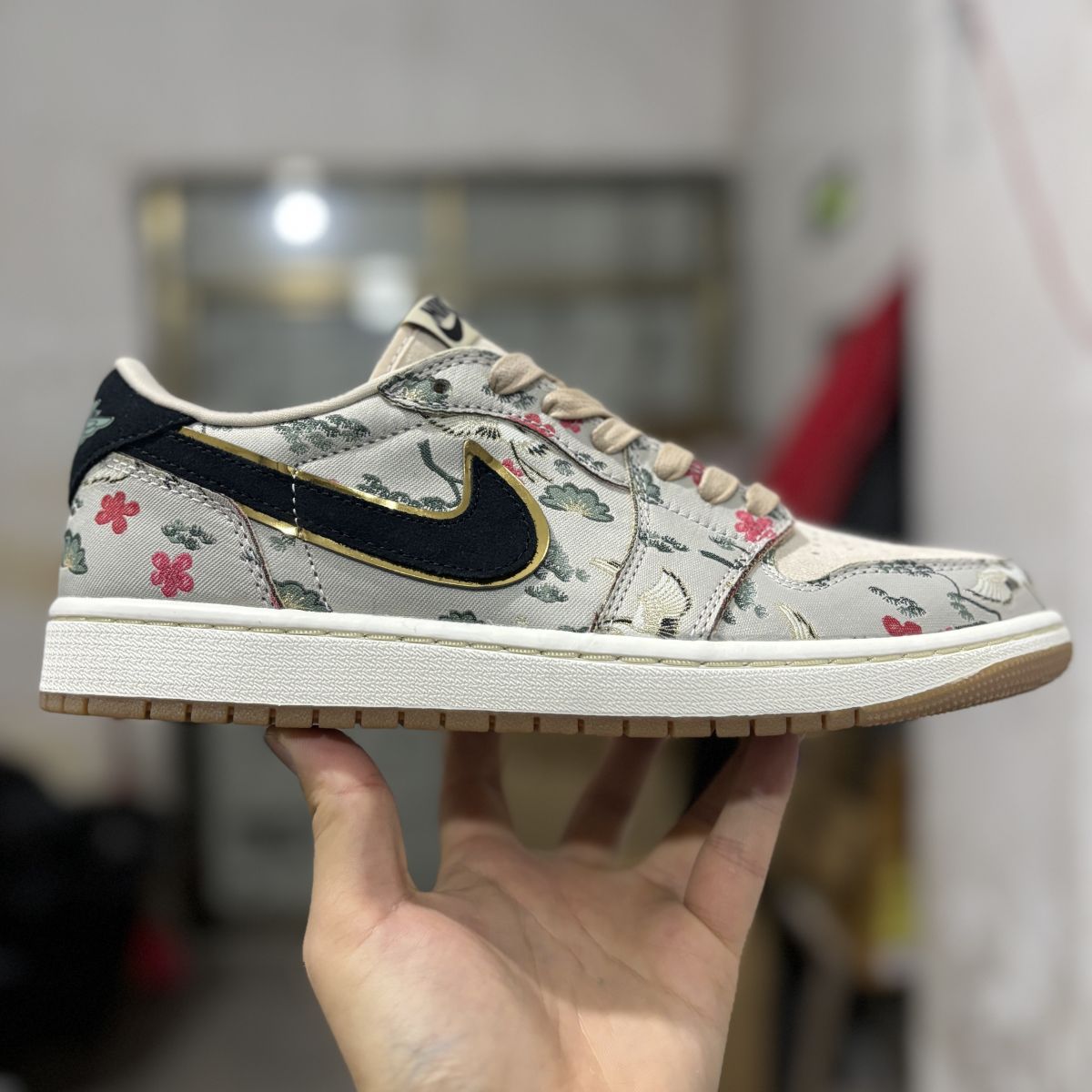 AJ1 low仙鹤刺绣 DT纯原⚡️Rui Hachimura x Jordan Air Jordan 1 Low OG “Cranes”乔1低帮舒适百搭 防滑耐磨 复古篮球鞋 男女同款 HV8293
