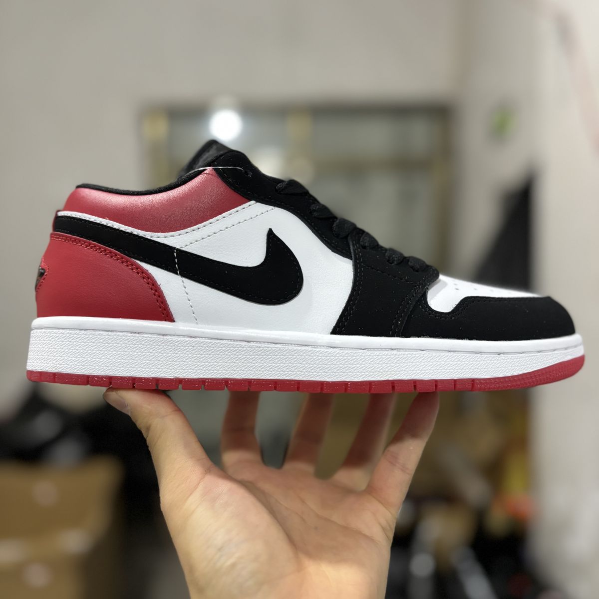 AJ1 low黑红 Air Jordan 1 Low"White Black Gym Red" 舒适 防滑耐磨 低帮 复古篮球鞋 男女同款 IB8971-106