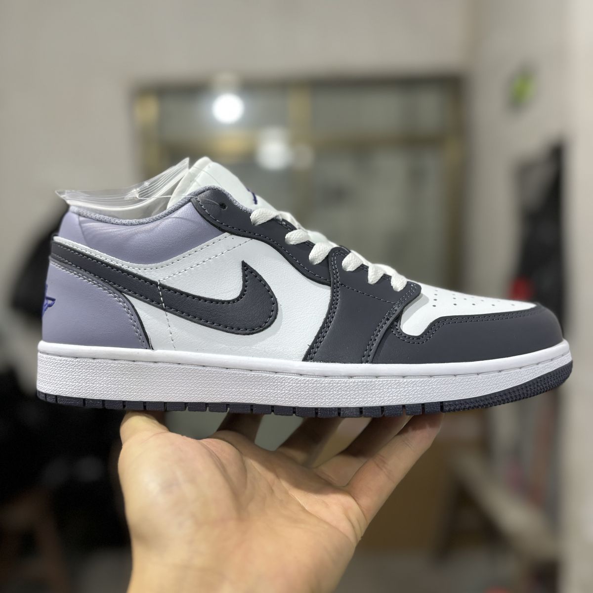 AJ1黑白紫 Air Jordan 1 Low 乔1低帮百搭舒适 防滑耐磨篮球鞋 553558-145