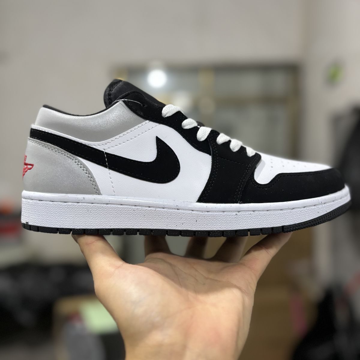 AJ1黑白3M反光 Air Jordan 1 Low 乔1低帮黑白熊猫百搭舒适 防滑耐磨篮球鞋 HF3148-106