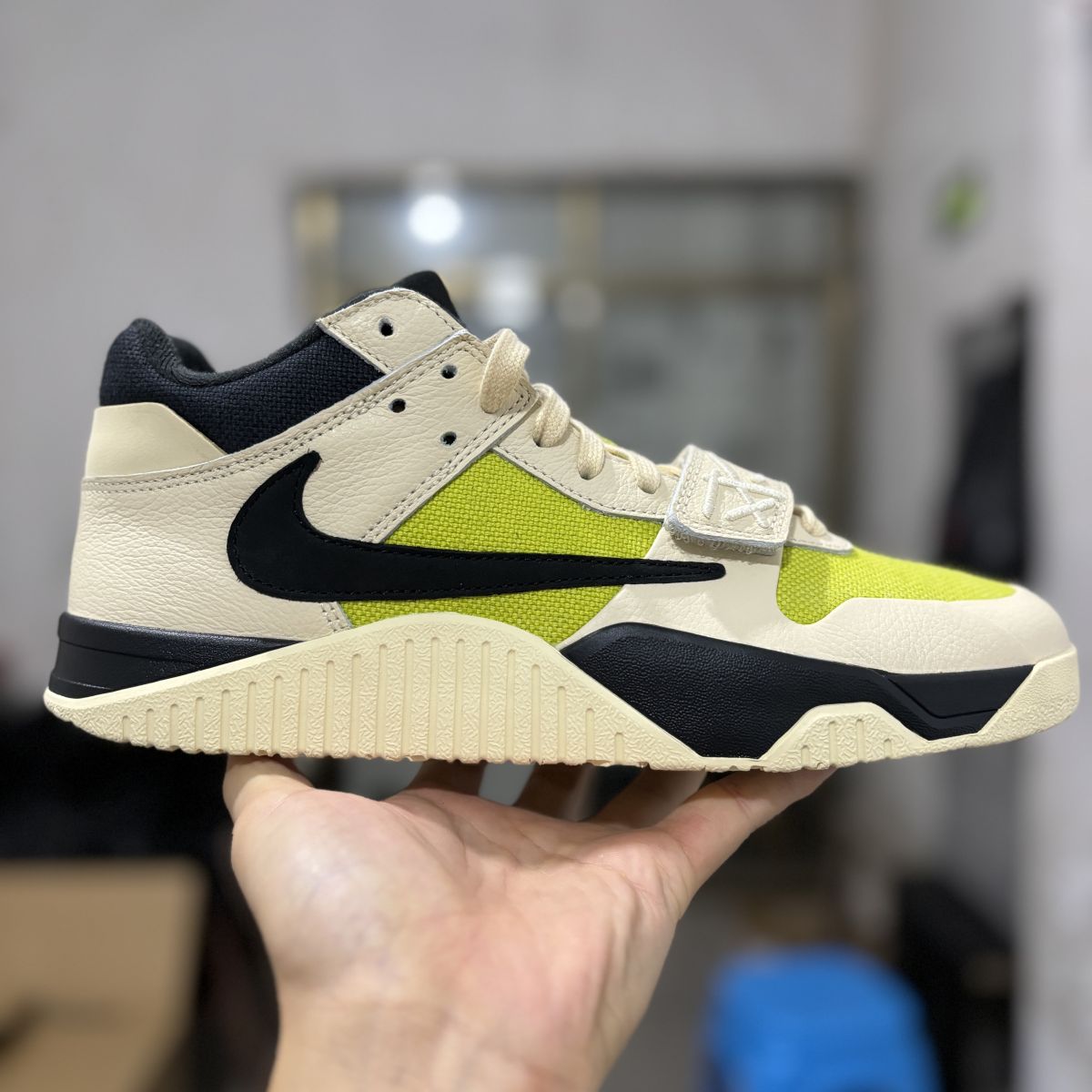 Jordan倒钩黑白荧光绿 PLUS纯原版⚡️Travis Scott x Jordan Executive The Check耐克联名倒钩板鞋FZ8117-102