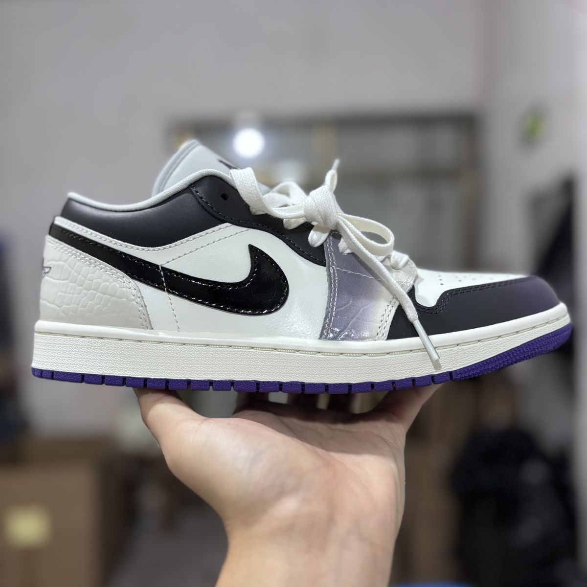 AJ1 low黑白紫渐变 DT纯原版⚡️Air Jordan 1 Low 乔1减震防滑低帮复古篮球鞋 HF5759-101