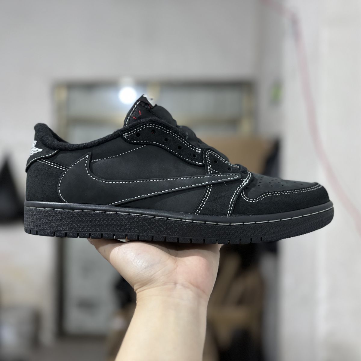 AJ1 TS倒钩黑缝线 DG2.0升级版⚡Air Jordan 1 Low 乔1黑猫倒钩低帮篮球鞋 DM7866-001