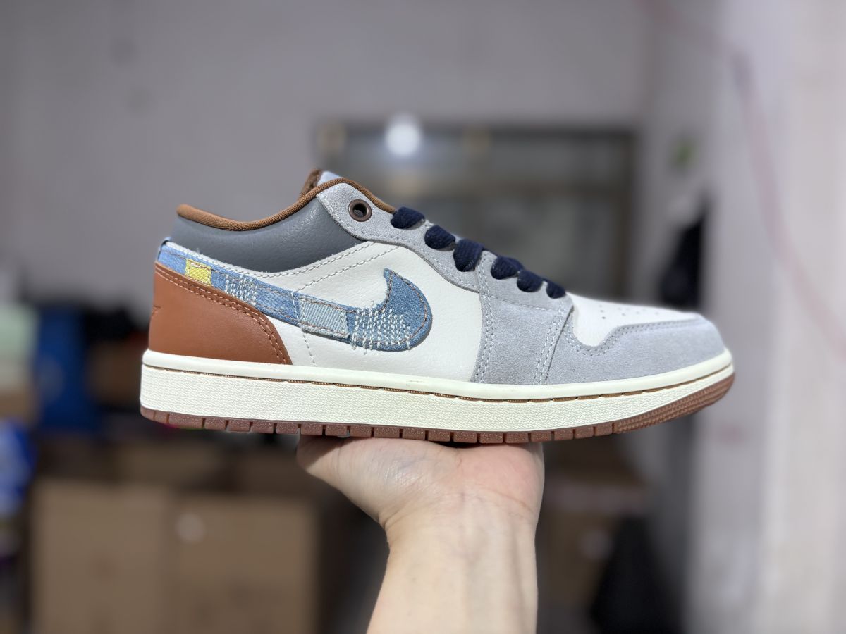 AJ1 low白灰牛仔 纯原版⚡️Air Jordan 1 Low 乔1白蓝丹宁牛仔低帮板鞋FZ5042-041