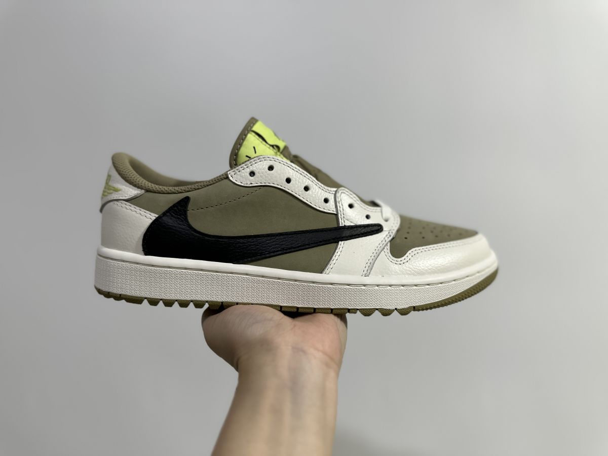 AJ1 TS高尔夫6.0白绿 Plus纯原版⚡️Air Jordan 1 x Travis Scott 乔1高尔夫TS 联名倒钩低帮板鞋FZ3124-200
