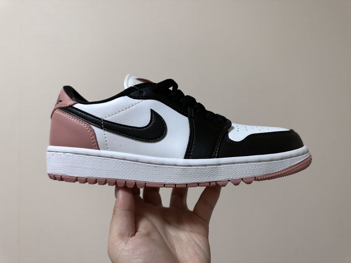 AJ1 low黑粉 Air Jordan 1 Low Golf乔1 高尔夫复古运动休闲鞋黑白粉男女同款 DD9315-106