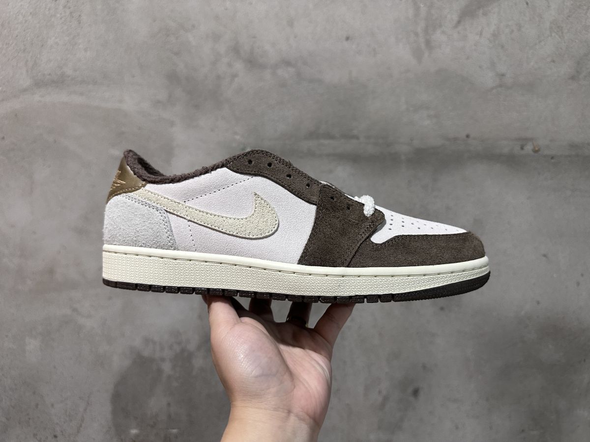 AJ1 Low 兔年限量版 正确✅纯原版️ Air Jordan 1 乔1米白咖毛绒低帮运动鞋 DV1312-200