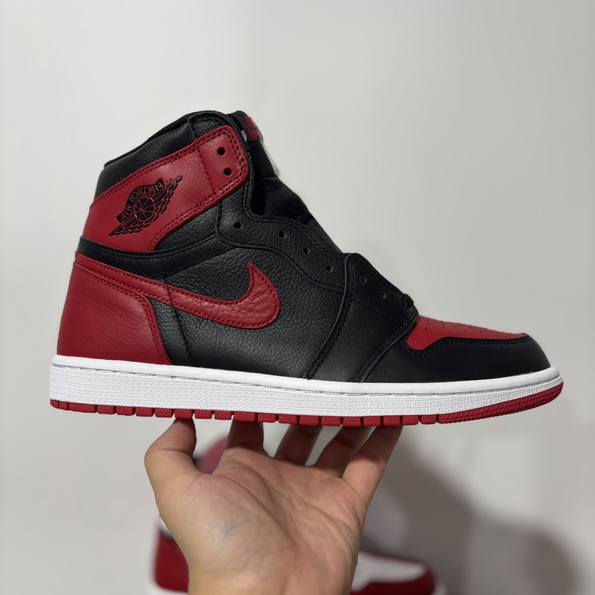 AJ1阴阳 纯原版⚡️Air Jordan 1 乔1黑白红阴阳高帮板鞋 头层皮荔枝纹 861428-061