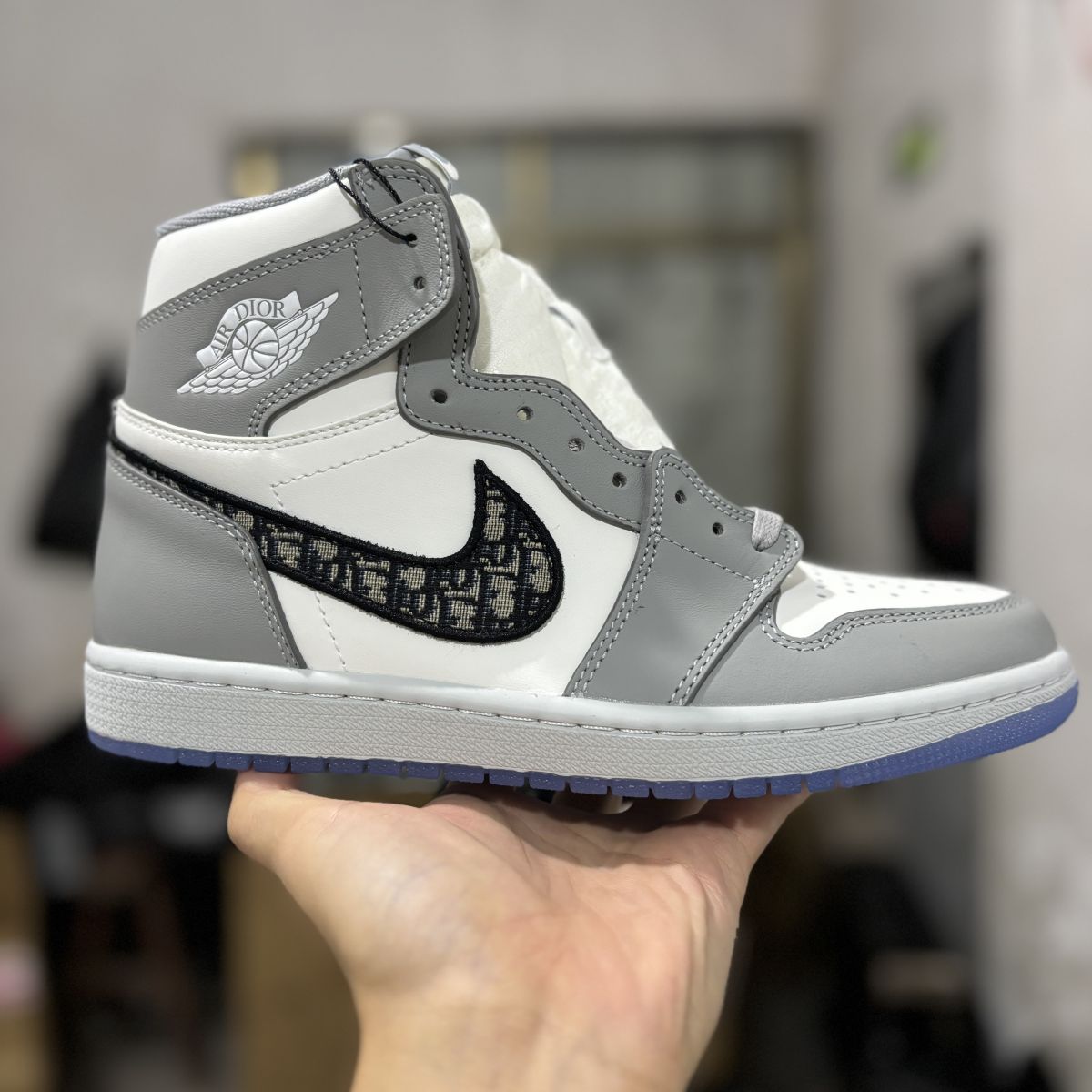 AJ1迪奥高帮 原盒⚡️DIOR × Air Jordan 1 High OG 白灰高帮 CN8607-002