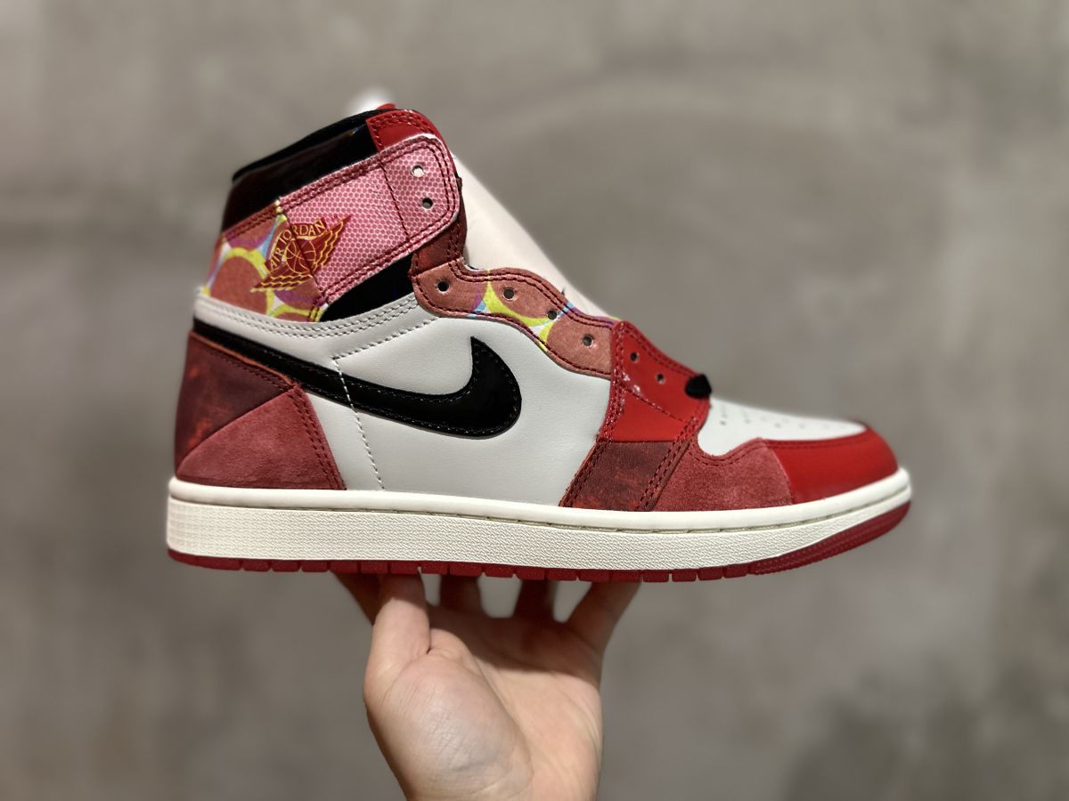 AJ1蜘蛛侠 2.0 纯原版⚡️Air Jordan 1 乔 1 黑白红蜘蛛侠🕷运动鞋 夜光大底 DV1753-601