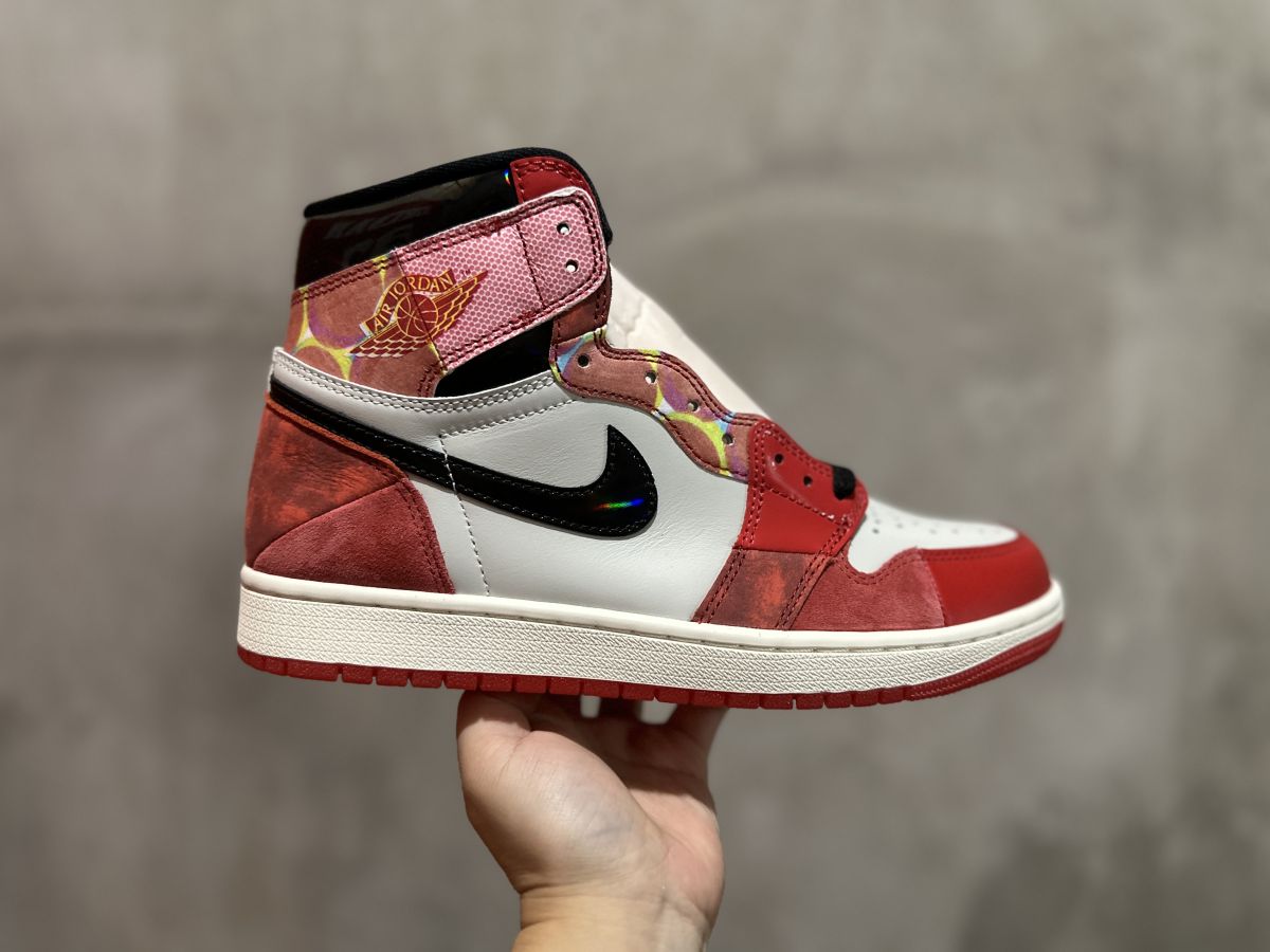 AJ1蜘蛛侠 2.0 纯原版⚡️Air Jordan 1 乔 1 黑白红蜘蛛侠🕷运动鞋 夜光大底 DV1753-60