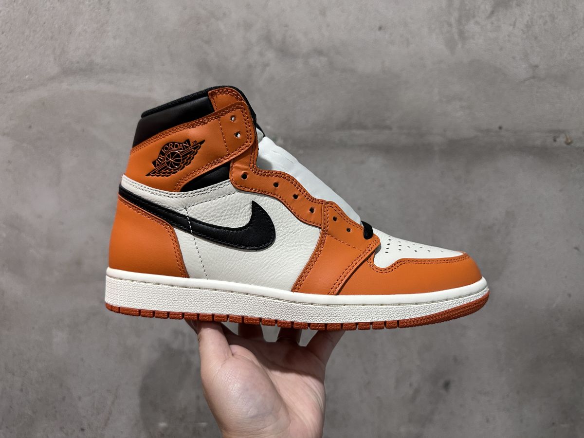 AJ1白扣碎高帮 纯原版️Air Jordan 1 乔 1 白扣碎白橙九孔OG高帮球鞋 555088-113