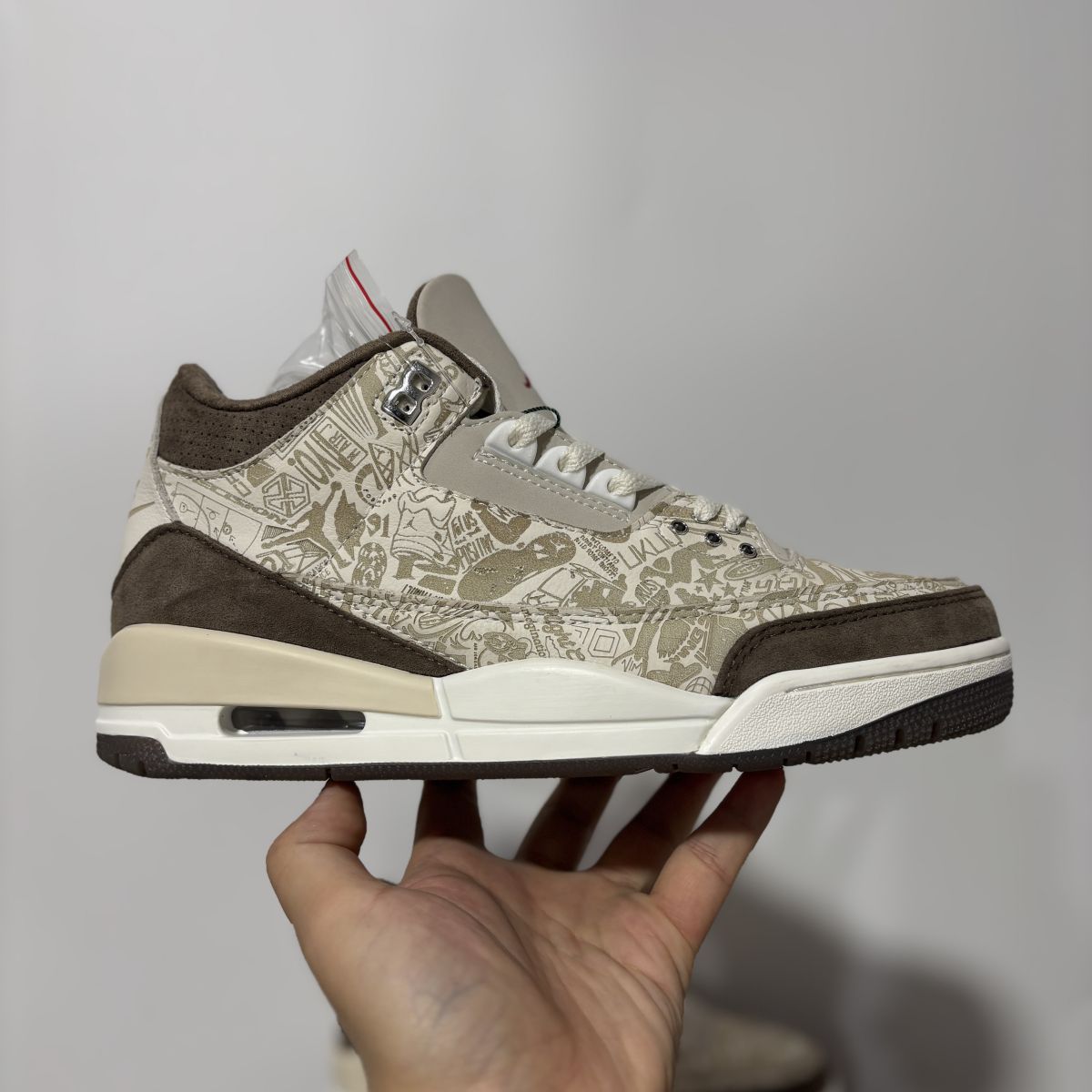 AJ3激光刻印 Air Jordan 3 Retro Laser 乔3激光蚀刻工艺 白棕色 JA1369-001