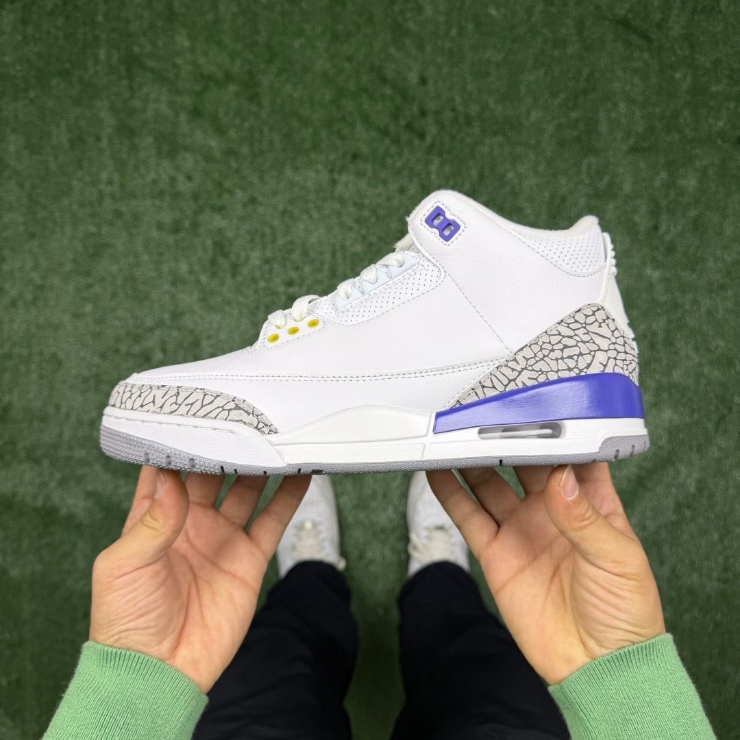 AJ3白黄紫 LW版⚡️Air Jordan 3 天花板品质 乔3篮球鞋 869802-907