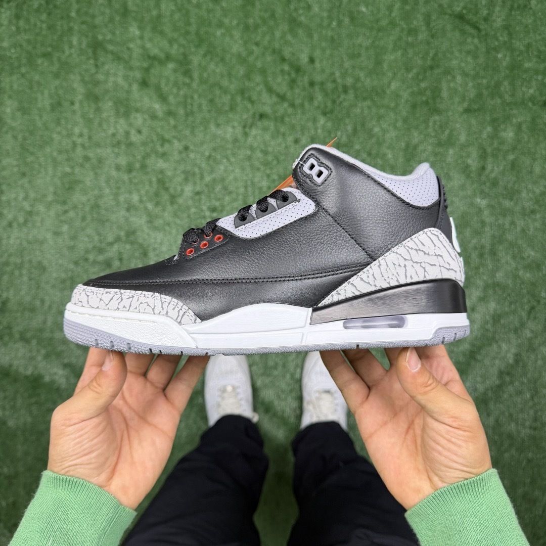 AJ3复刻黑水泥 LW版⚡️Air Jordan 3 天花板品质 乔3篮球鞋 DN3707-010