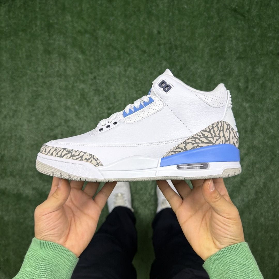 AJ3白蓝北卡蓝 LW版⚡️Air Jordan 3 天花板品质 乔3篮球鞋 CT8532-104