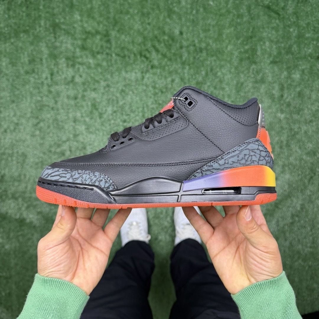 AJ3 联名黑彩虹🌈 LW版⚡️Air Jordan 3 天花板品质 乔3篮球鞋 FN0344-001