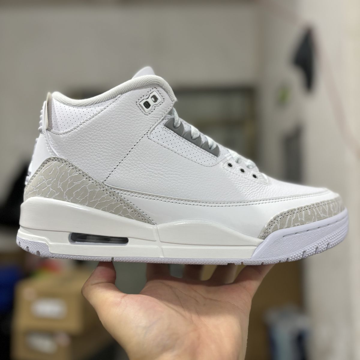 AJ3白猫 GX版⚡️Air Jordan 3 “Pure Money”乔3全白 白银舒适 防滑耐磨 中帮 复古篮球鞋 CT8532-111
