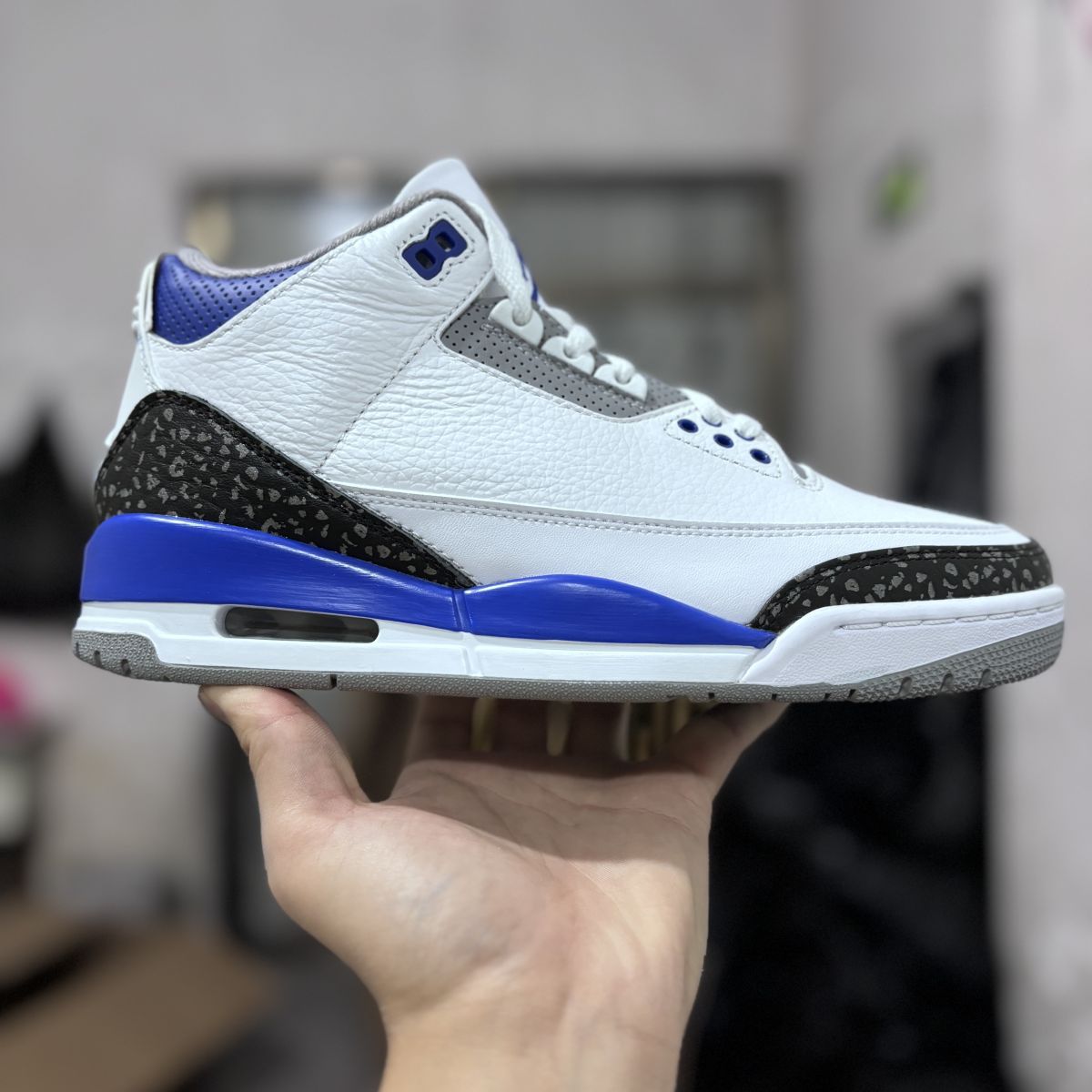 AJ3赛车蓝 纯原版⚡️Air Jordan 3 Racer Blue 乔3白蓝赛车蓝篮球鞋 CT8532-145