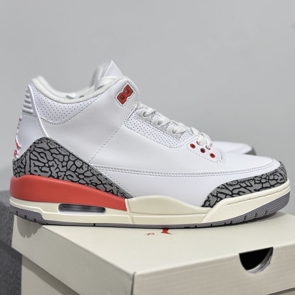 AJ3白橙 头层皮⚡️Air Jordan 3 Georgia Peach 乔3白红灰篮球鞋CK9246-121