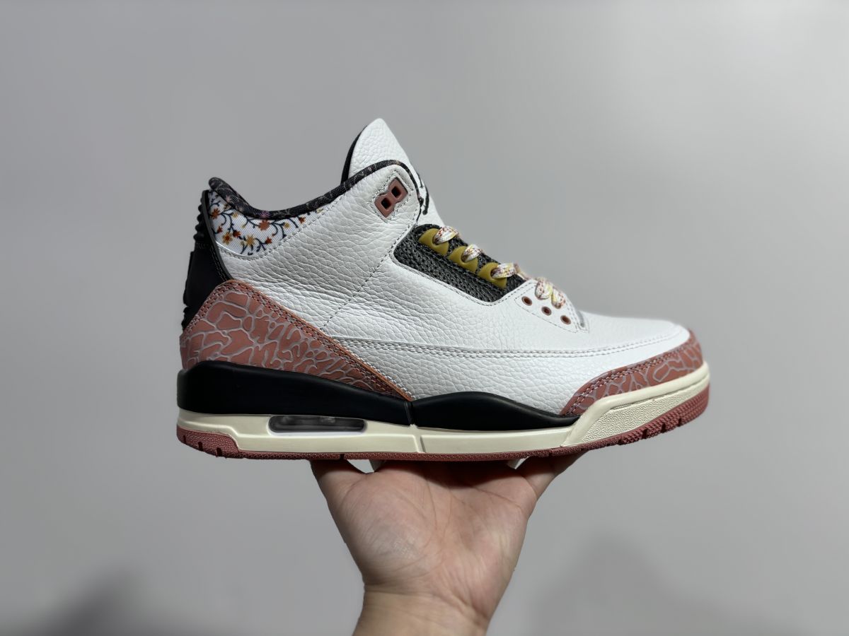 AJ3白粉碎花 Air Jordan 3 乔3樱花卉白粉碎花篮球鞋441140-100 8-111