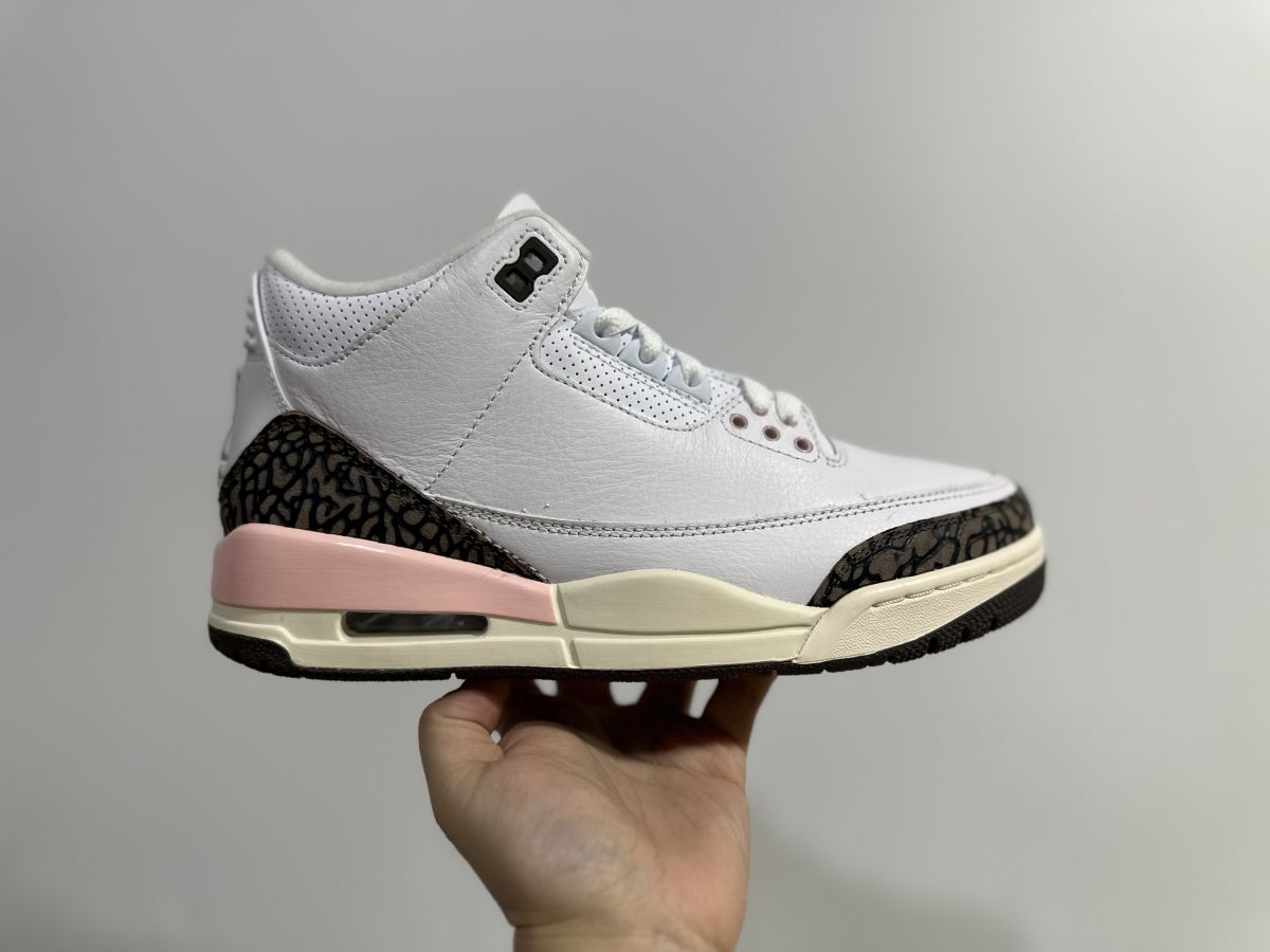 AJ3白棕粉 Plus纯原版⚡️Air Jordan 3 Dark Mocha 乔3白棕粉摩卡 樱花复古篮球鞋 CK9246-102