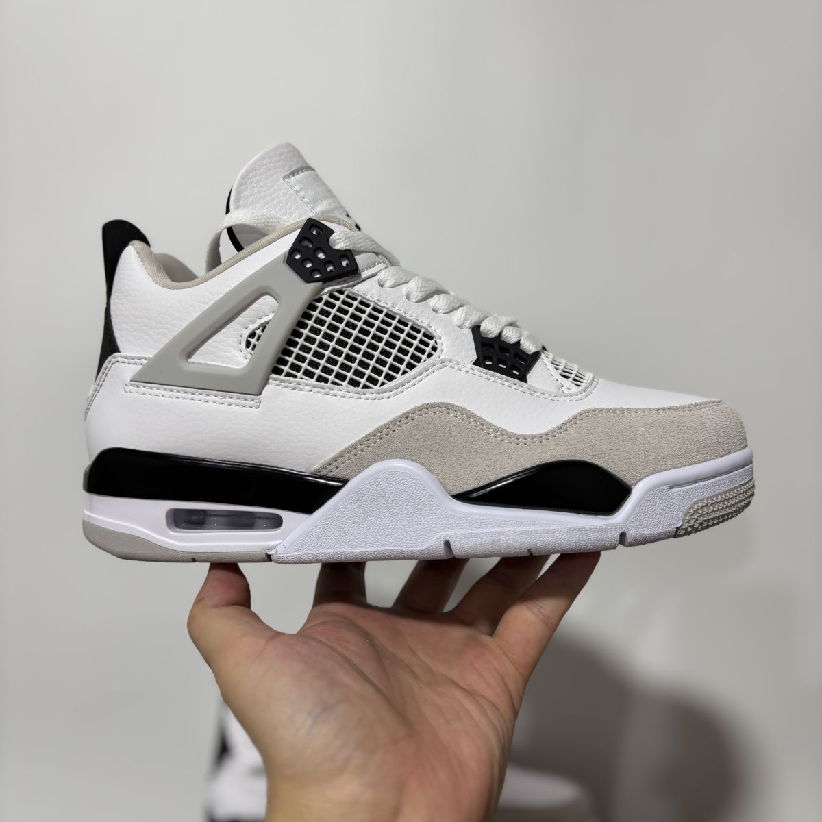 AJ4小白水泥 性价比⚡️Air Jordan 4 military black 乔4黑白灰篮球鞋DH6927-111