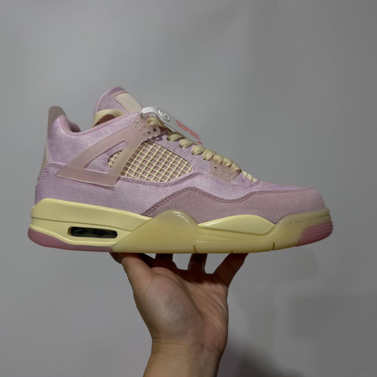 AJ4粉丹宁牛仔 性价比版⚡️Air Jordan 4 Retro乔4粉色经典舒适 复古篮球鞋 IB6716-600