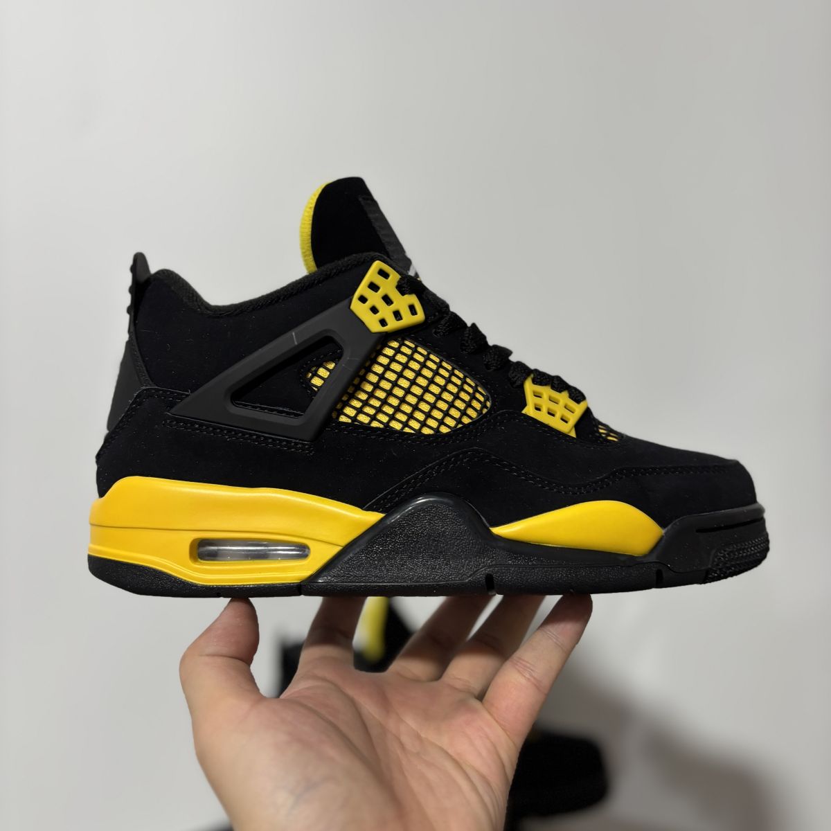 乔4黑黄雷公 F纯原版⚡️Air Jordan 4 thunder 乔4雷公 皮革 潮流 细节精致 中帮 复古篮球鞋 男女同款 DH6927-017