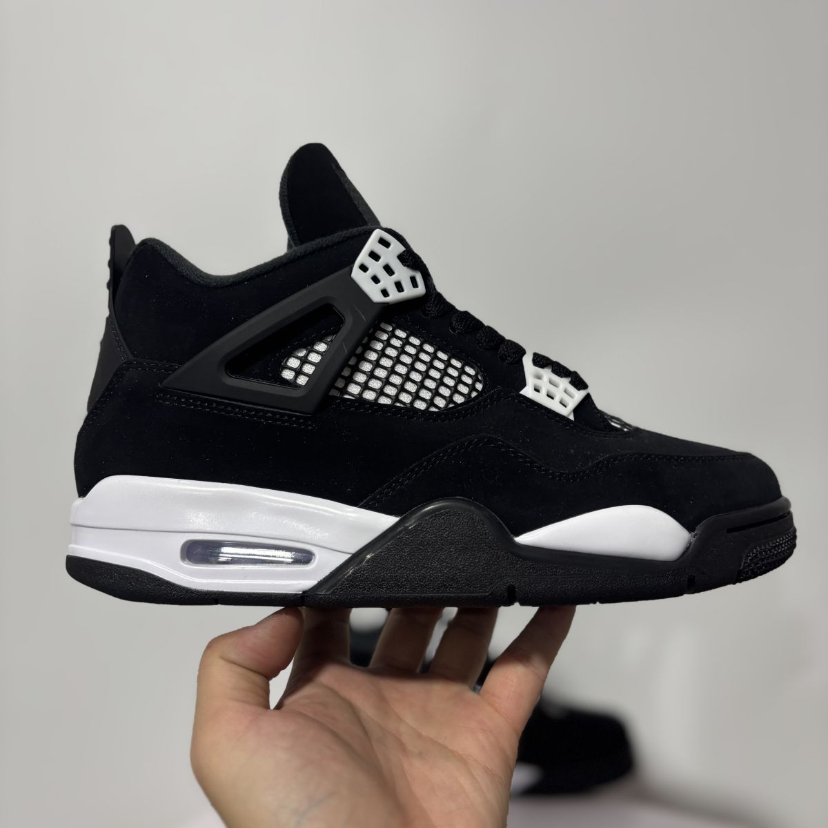 AJ4黑白熊猫 F纯原版⚡️Air Jordan 4 “White Thunder”乔4黑白雷神篮球鞋 FQ8138-001