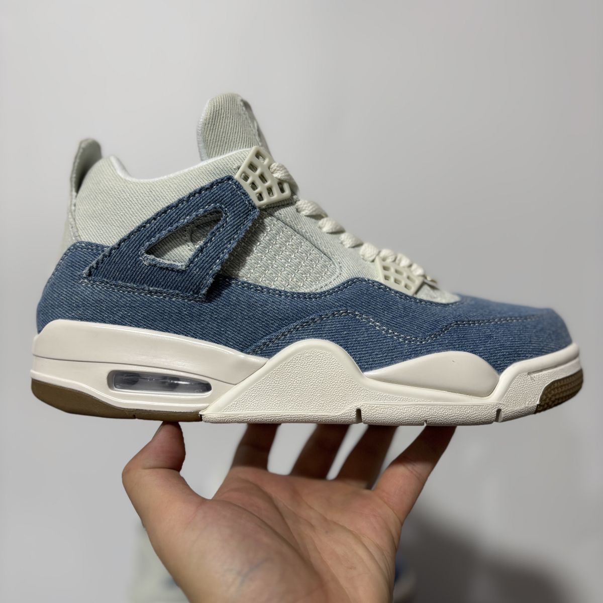 AJ4牛仔蓝 性价比⚡️Air Jordan 4 TEX “Worn Blue”乔4时尚潮流 防滑 中帮 复古篮球鞋 男女同款 白蓝色 IB6716-100